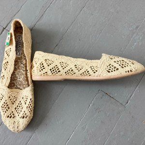 Pale Yellow Crocheted Summer Flats Shoes  Basic Editions 8